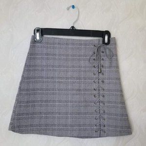 Japanese Grey Plaid Mini Skirt